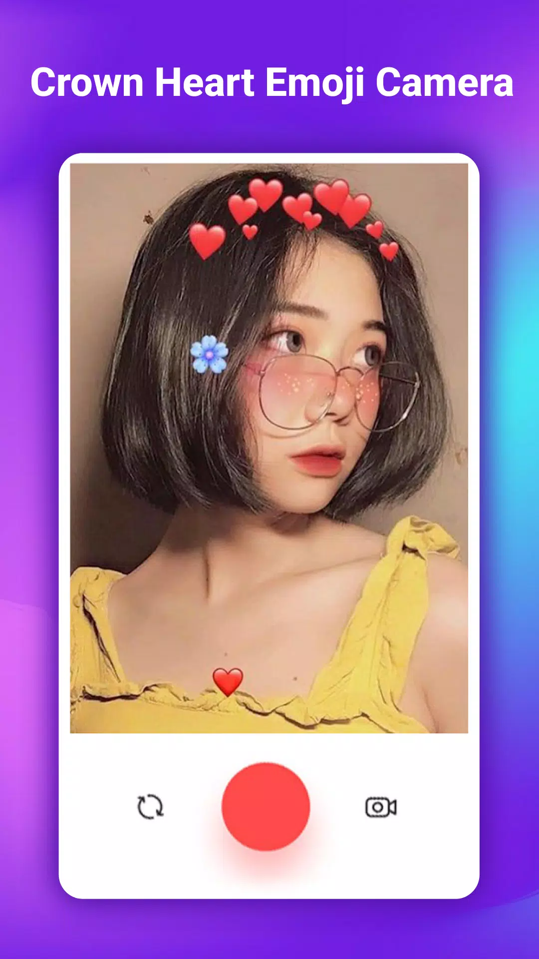 Crown Heart Emoji Camera ภาพหน้าจอ 0