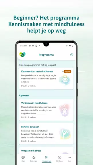 VGZ Mindfulness Coach Zrzut ekranu 2