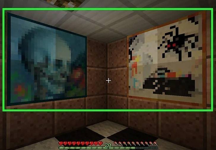 Hoe een schilderij op te hangen in Minecraft