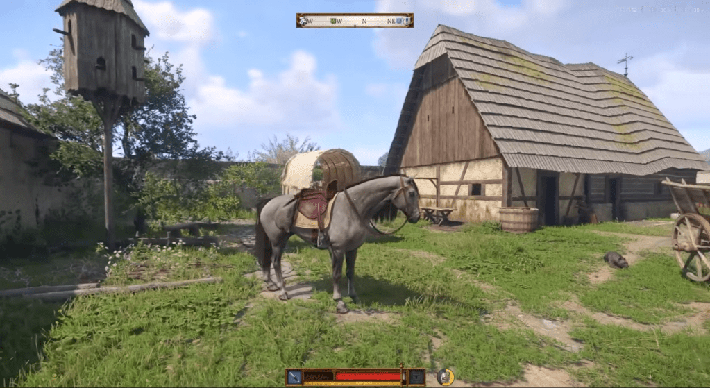 Kingdome Come Deliverance 2一匹灰马戴着马鞍