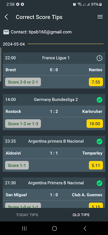 Betting Tips Correct Score Zrzut ekranu 3