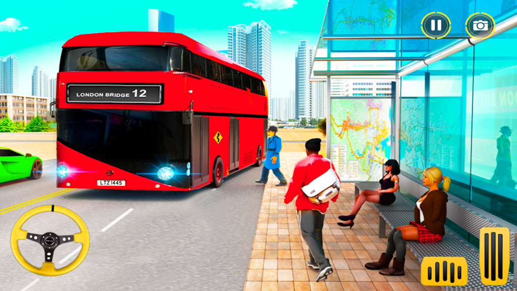 City Coach Bus Driving Sim 3D Tangkapan skrin 0