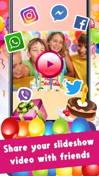 Schermata Happy Birthday Video Maker With Music And Photos 1