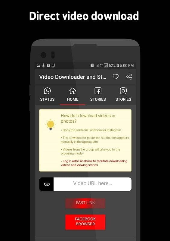 Video Downloader and Stories Ekran Görüntüsü 1