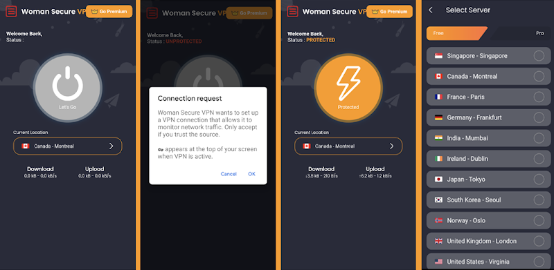 Woman Secure VPN Ảnh chụp màn hình 2