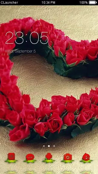 Roses Heart Theme C Launcher スクリーンショット 0