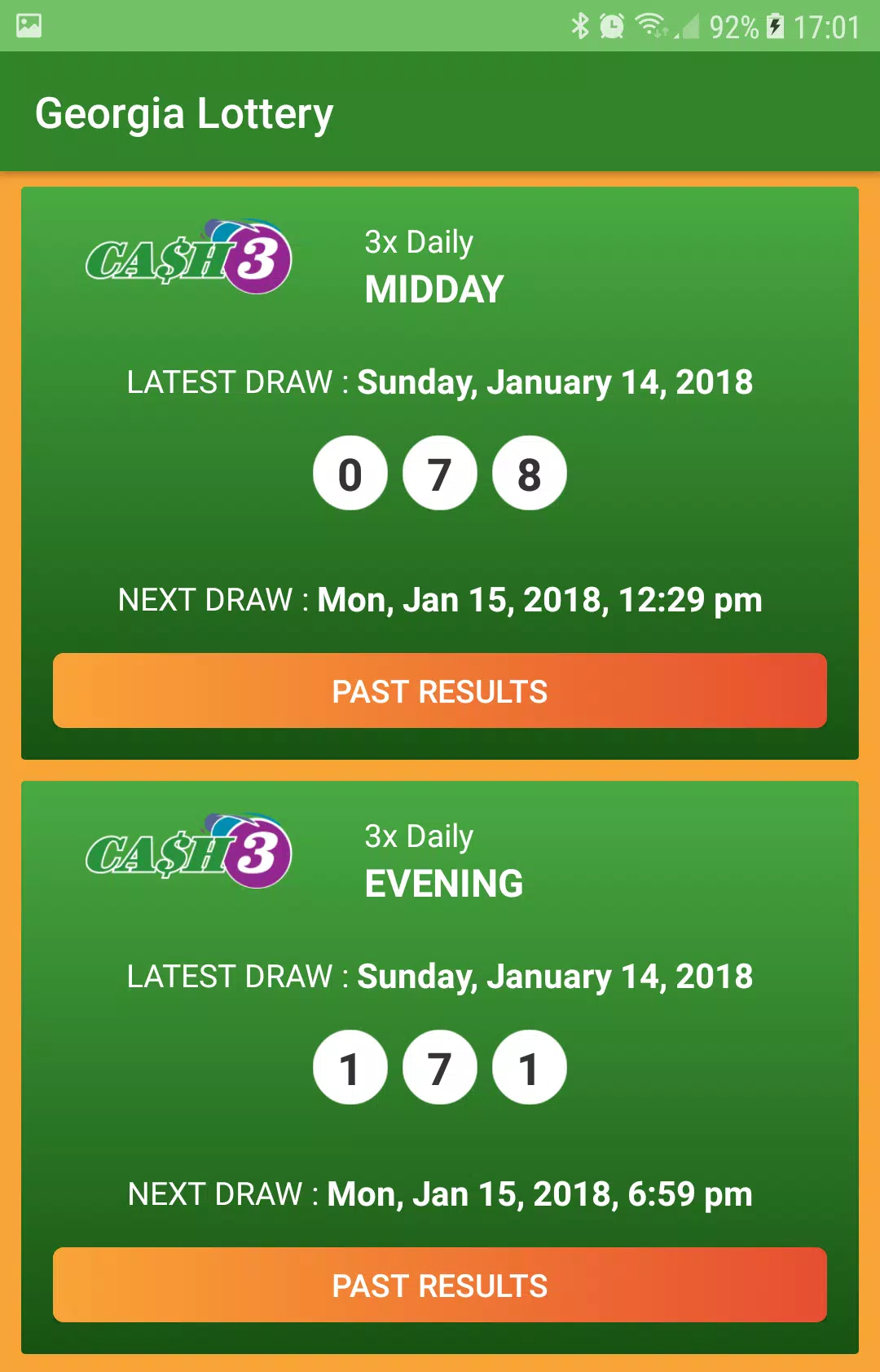 Georgia Lottery Results Screenshot 0