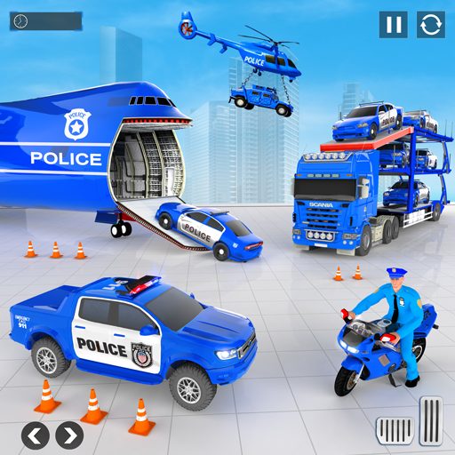 Police Car transporter Game 3D Ekran Görüntüsü 0