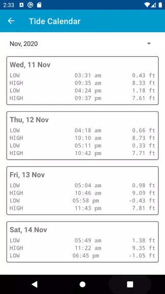 Tide Clock Schermafbeelding 2