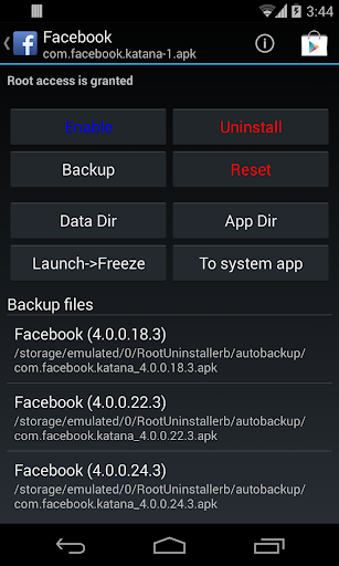 Schermata Root Uninstaller 2