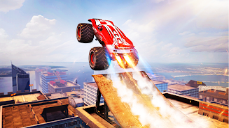 Mega Truck Rooftop Stunt Games Tangkapan skrin 1