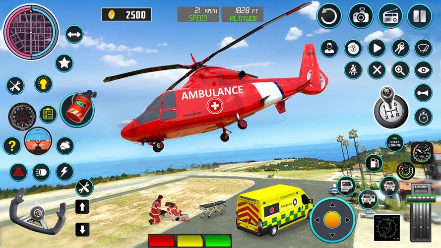 Heli Ambulance Simulator Game Captura de tela 1