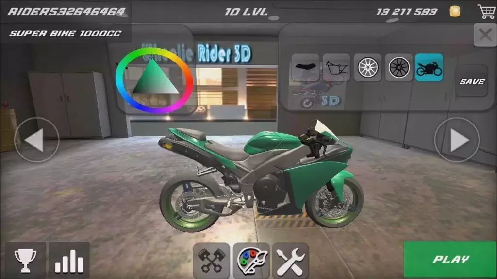 Wheelie Bike 3D game Captura de tela 1