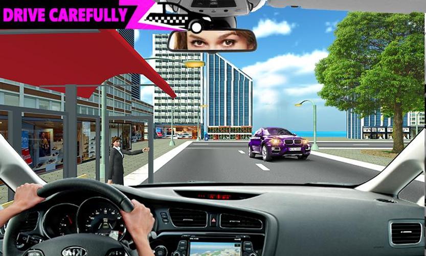 Pink Taxi Driving Game 3D Скриншот 0