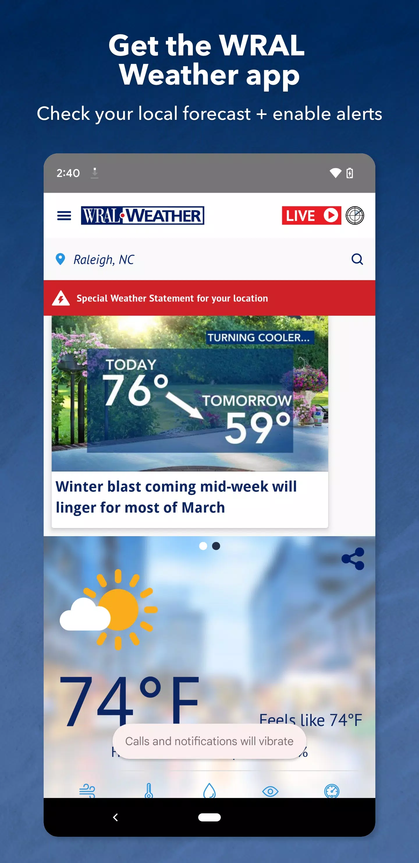WRAL Weather Schermafbeelding 0