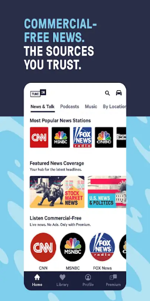 TuneIn Pro 電台：新聞、體育、音樂和廣播電台。應用截圖第2張