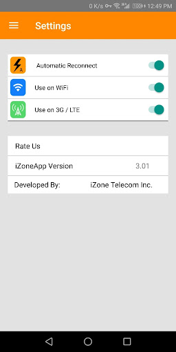 IZONE APP VPN Capture d'écran 3