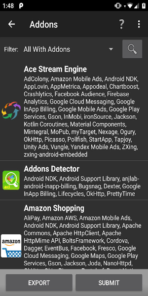 Addons Detector Tangkapan skrin 1