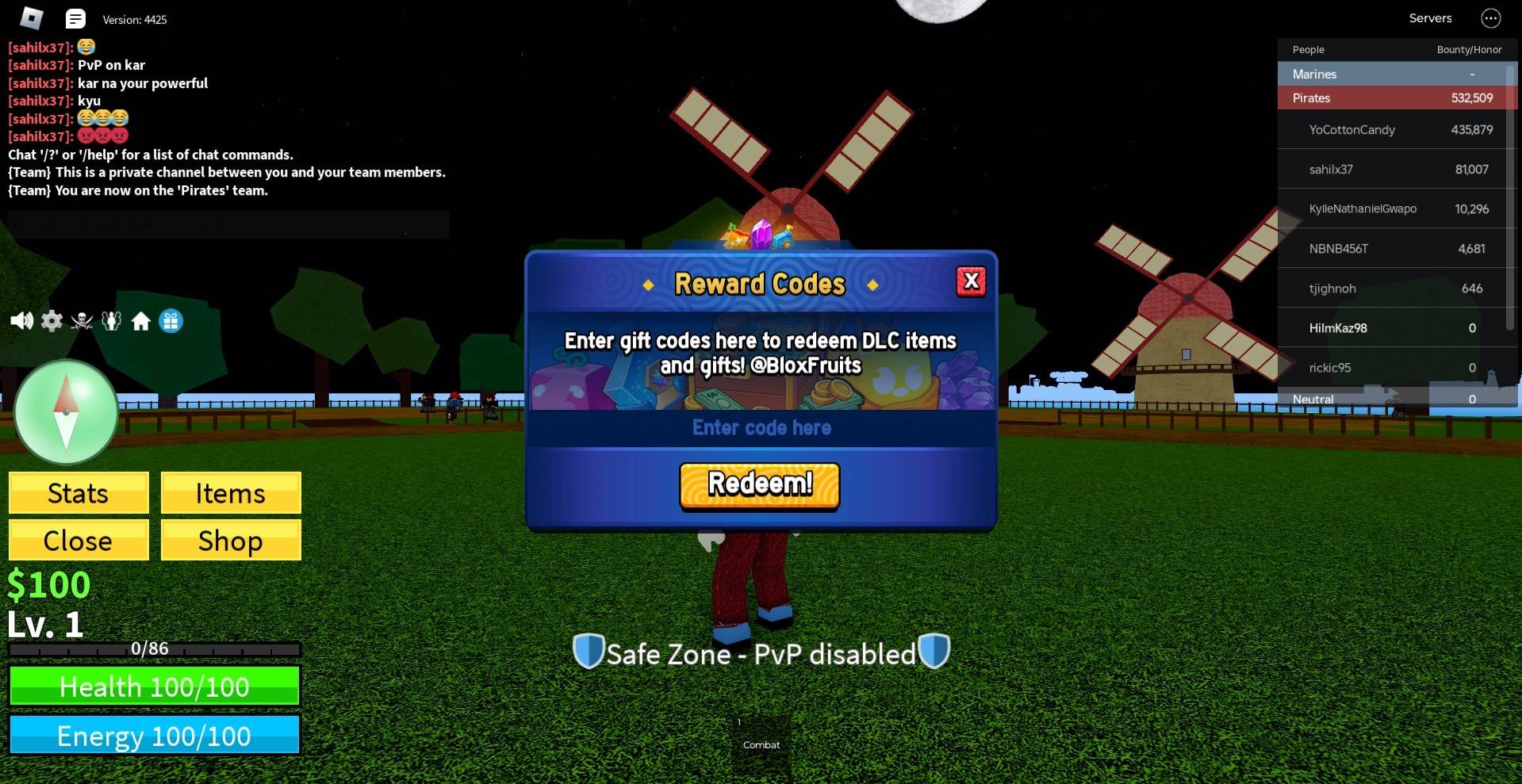 Blox Fruits 兑换码