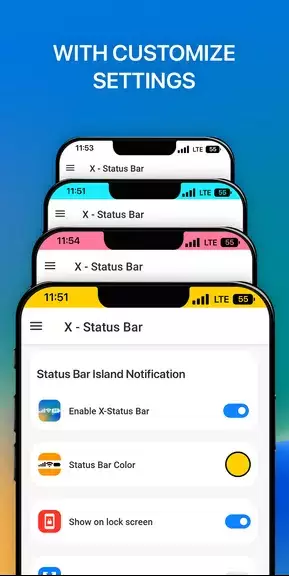 iCenter iOS 16: X - Status Bar स्क्रीनशॉट 0