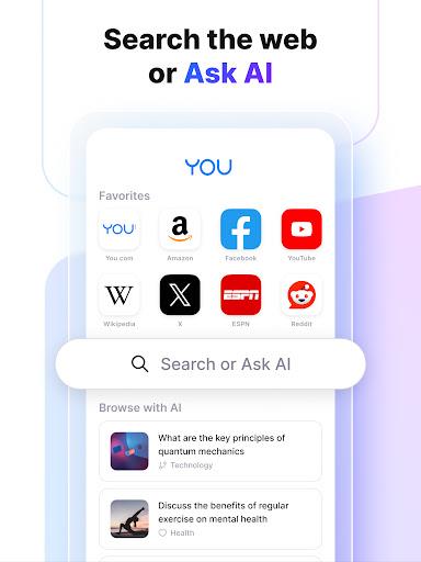 You.com AI Search and Browse ภาพหน้าจอ 1