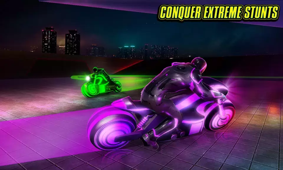 Light Bike Stunt Racing Game Captura de pantalla 1