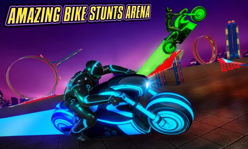 Light Bike Stunt Racing Game Capture d'écran 2