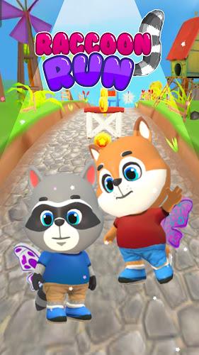 Schermata Raccoon Fun Run: Running Games 1