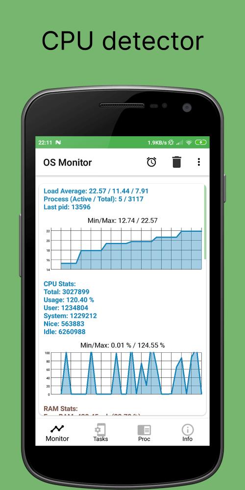 OS Monitor: Tasks Monitor ဖန်သားပြင်ဓာတ်ပုံ 0