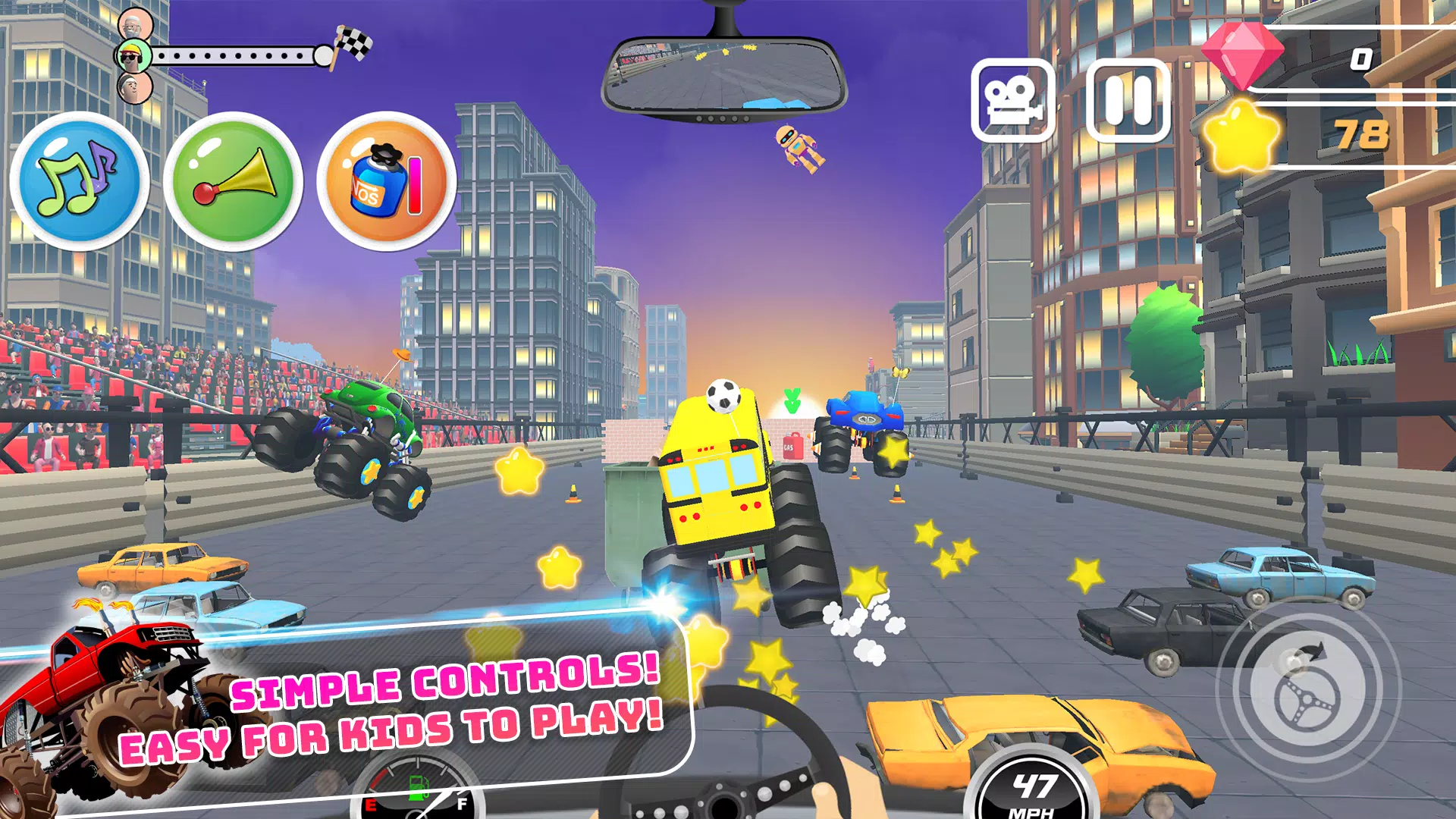 Monster Trucks Kids Race Game スクリーンショット 2