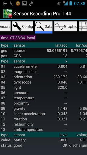 Sensor Recording Lite Captura de pantalla 2