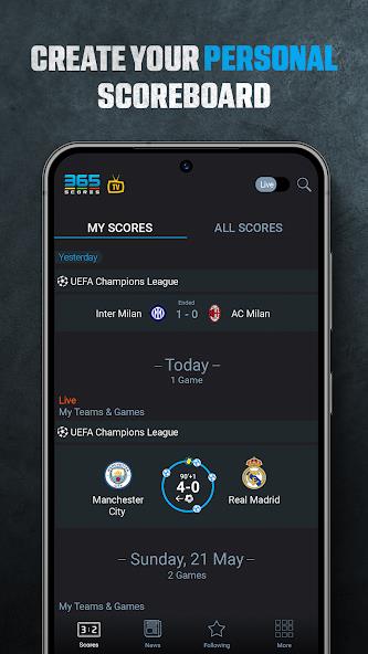 365Scores: Live Scores & News Mod ဖန်သားပြင်ဓာတ်ပုံ 1