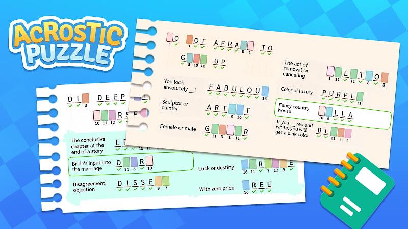 Acrostic Puzzle: Logic Fill in स्क्रीनशॉट 2