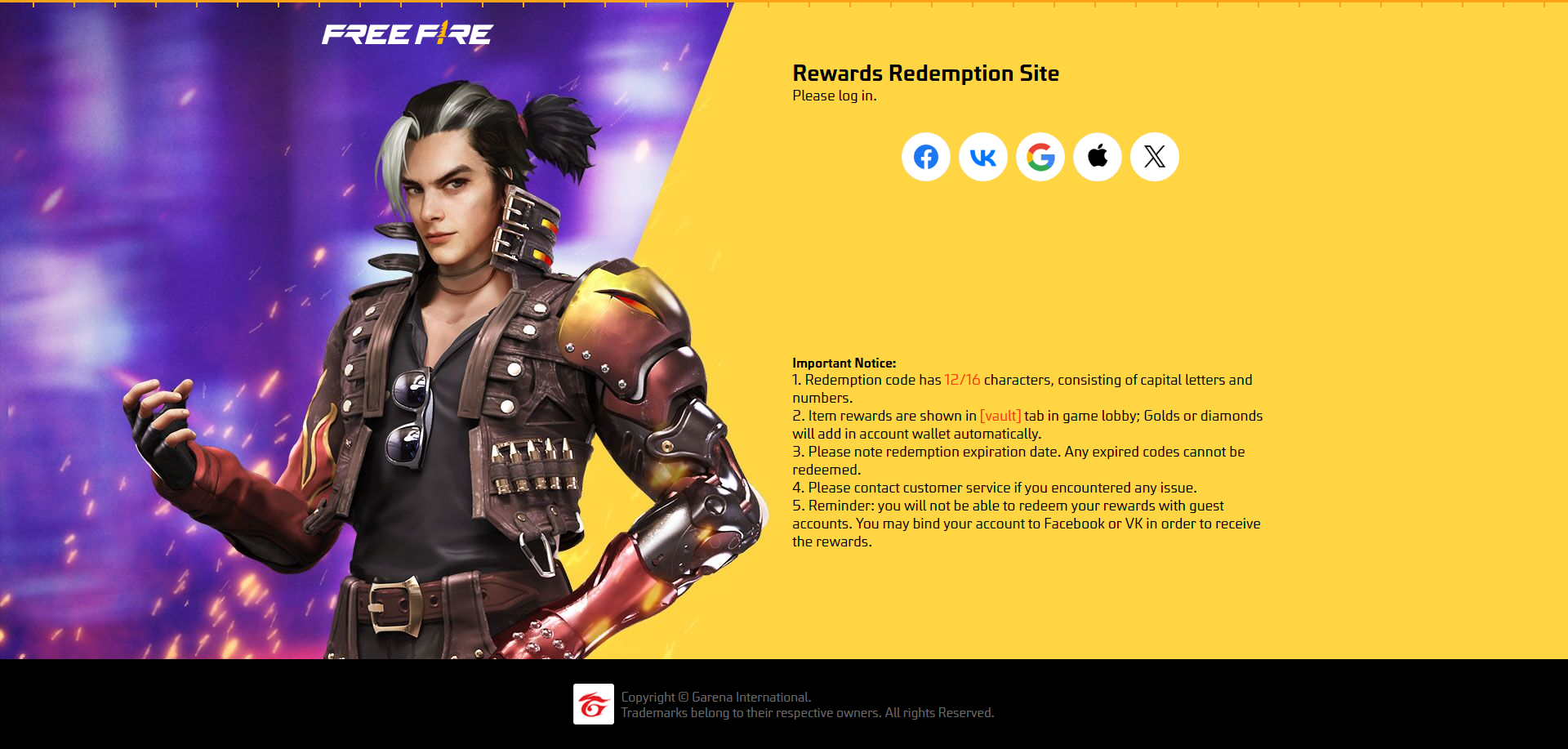 Free Fire MAX - All Working Redeem Codes for January 2025