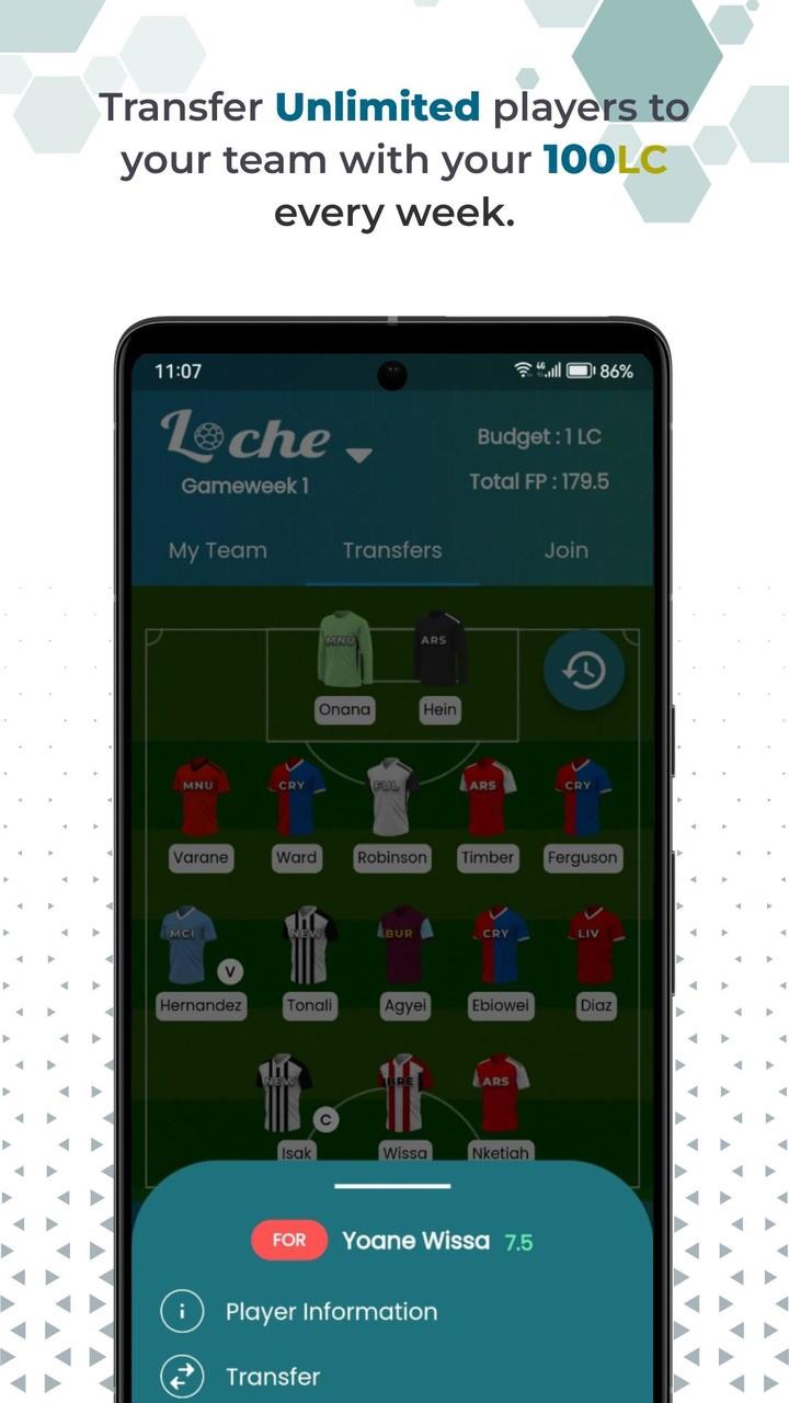 Loche Fantasy Football Ảnh chụp màn hình 1