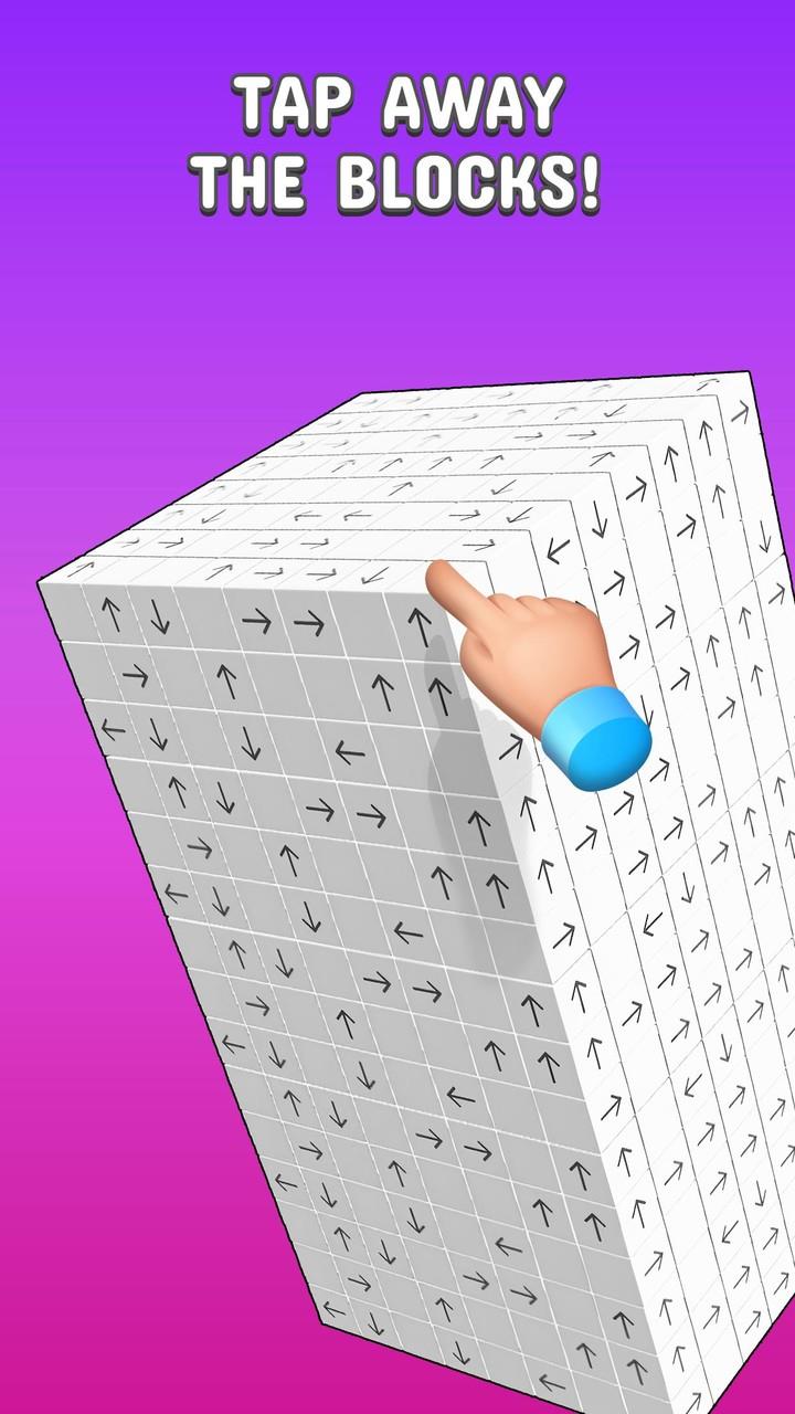 Tap to Unblock 3d Cube Away Скриншот 0