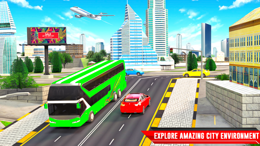 City Coach Bus Driving Sim 3D स्क्रीनशॉट 1