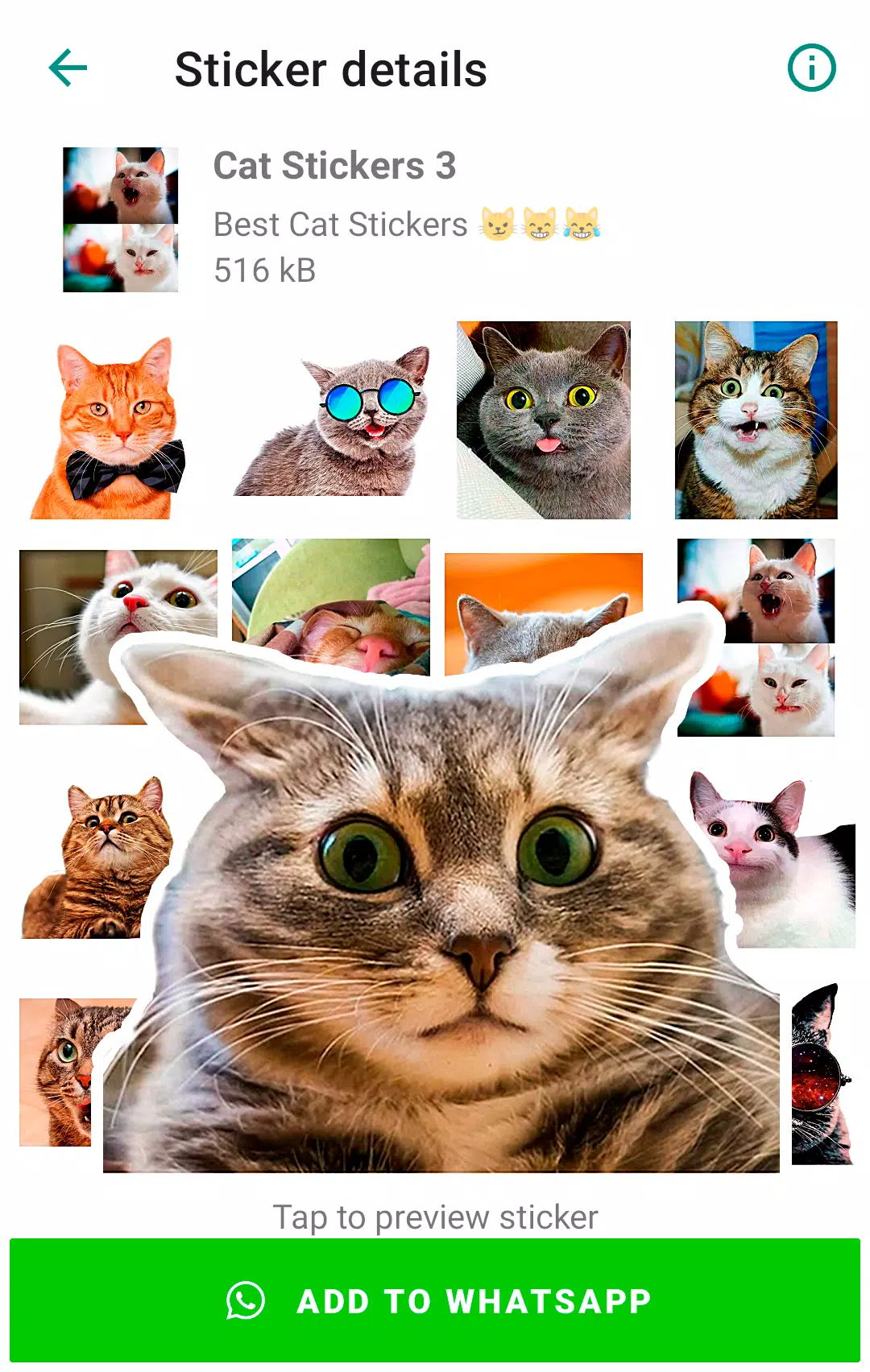 Cute Cat Stickers for WhatsApp应用截图第2张