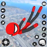 StickMan Rope Hero Spider Game ภาพหน้าจอ 0