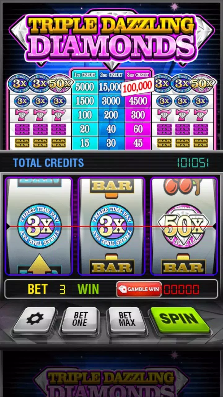 Triple Dazzling Diamonds Slots ဖန်သားပြင်ဓာတ်ပုံ 0