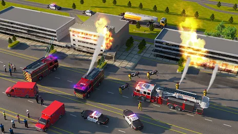 911 Rescue Fire Truck 3d Games Schermafbeelding 1