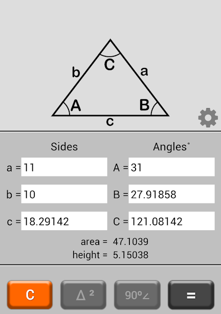 Triangle Calculator स्क्रीनशॉट 0