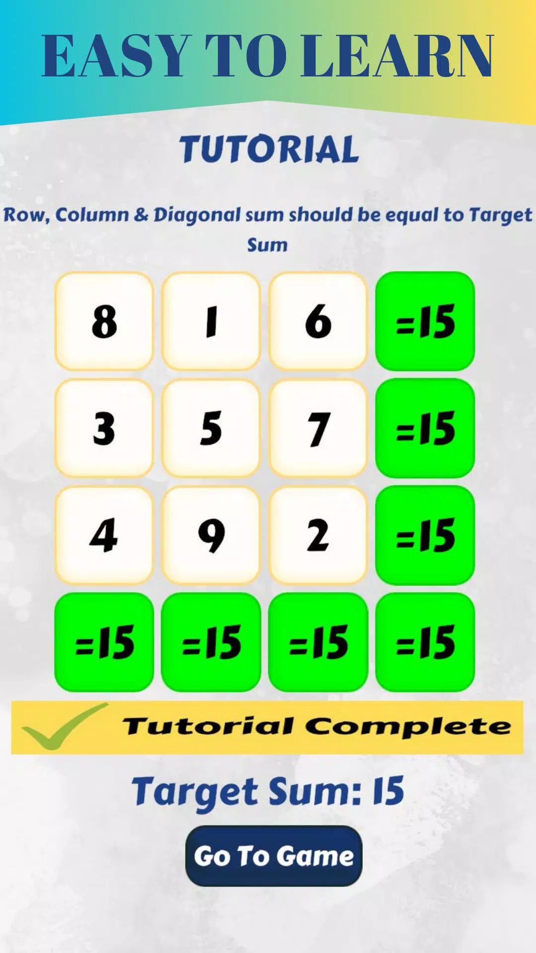 Magic Square game Screenshot 3