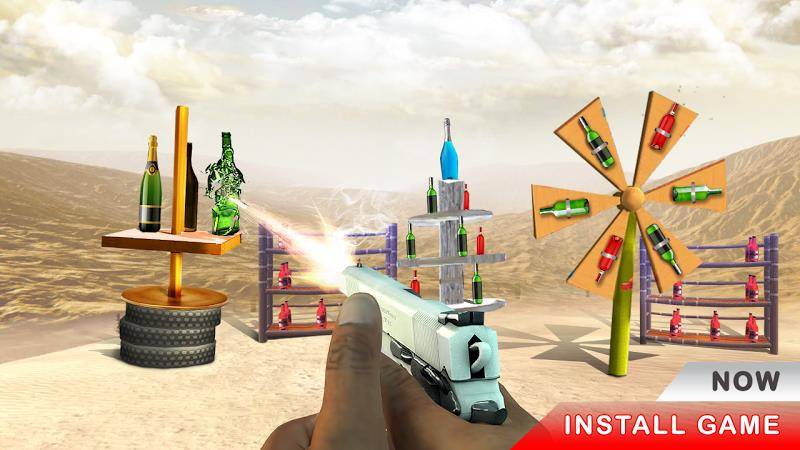 Gun Bottle Shooting game ဖန်သားပြင်ဓာတ်ပုံ 1