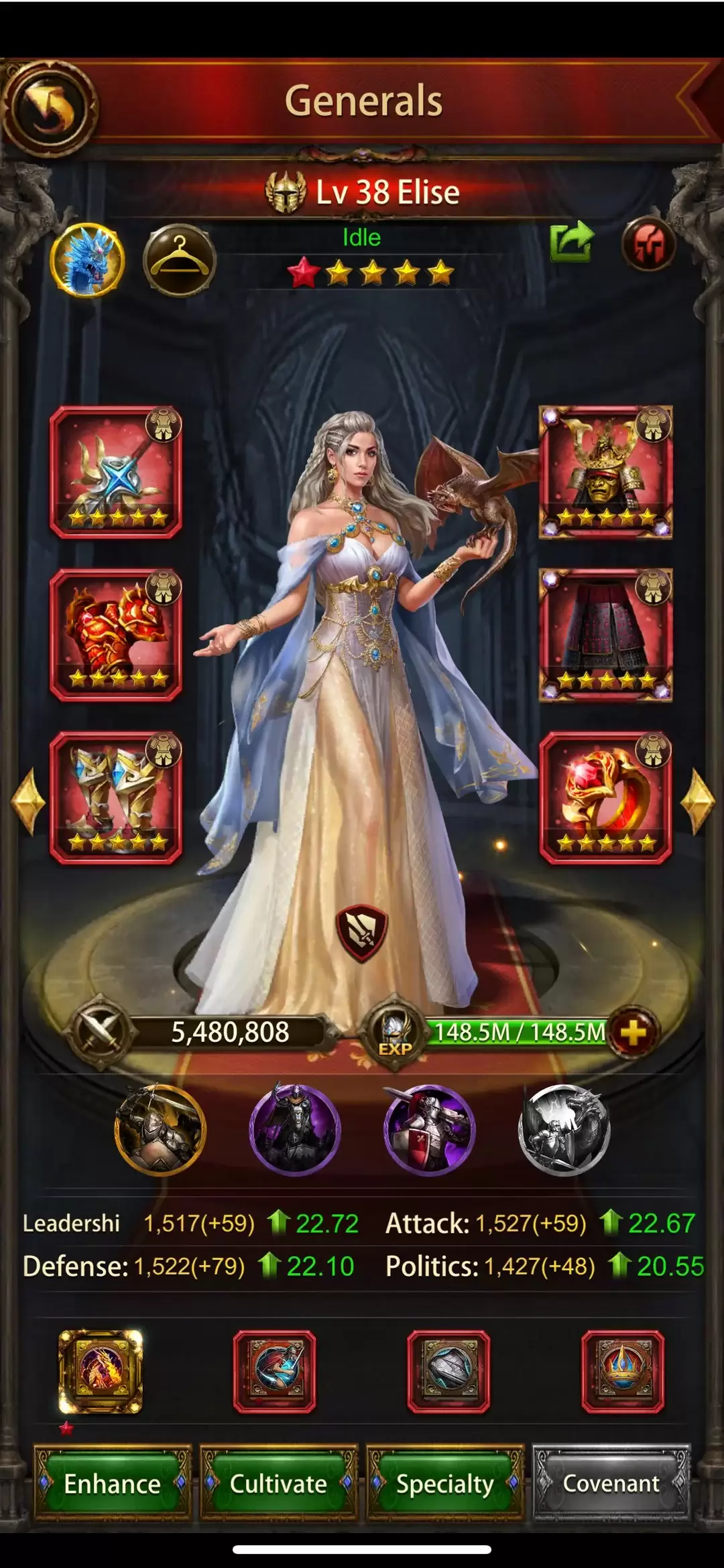 Elise, Cavalry General ใน Evony: The King's Return