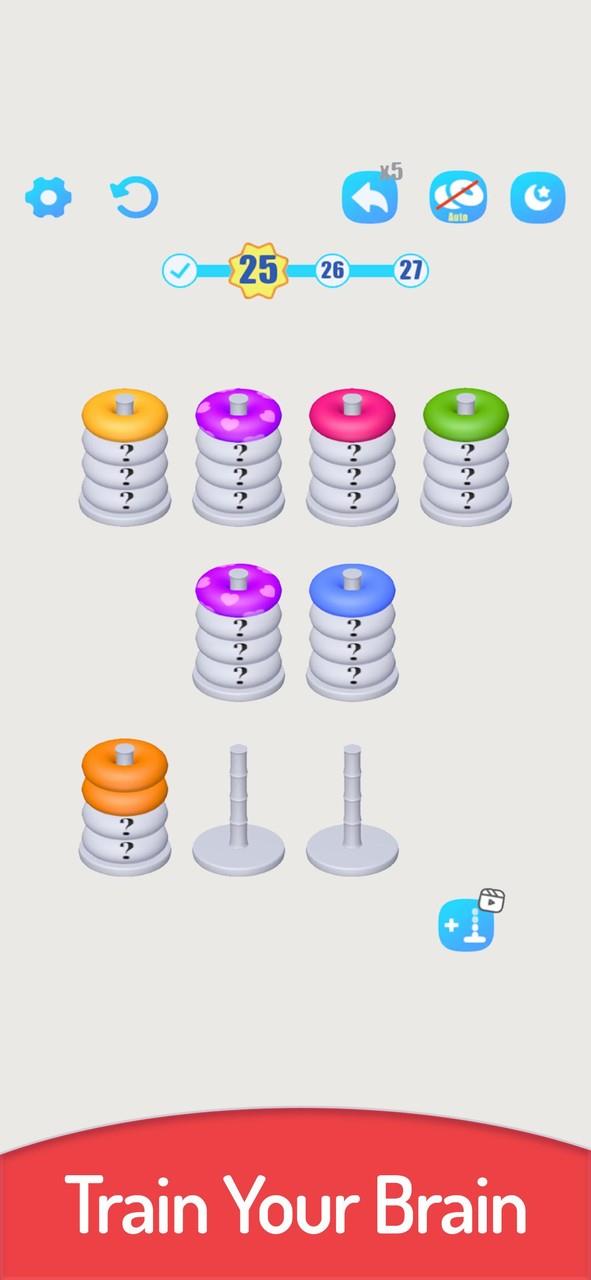 3D Color Sort Hoop Stack ภาพหน้าจอ 1