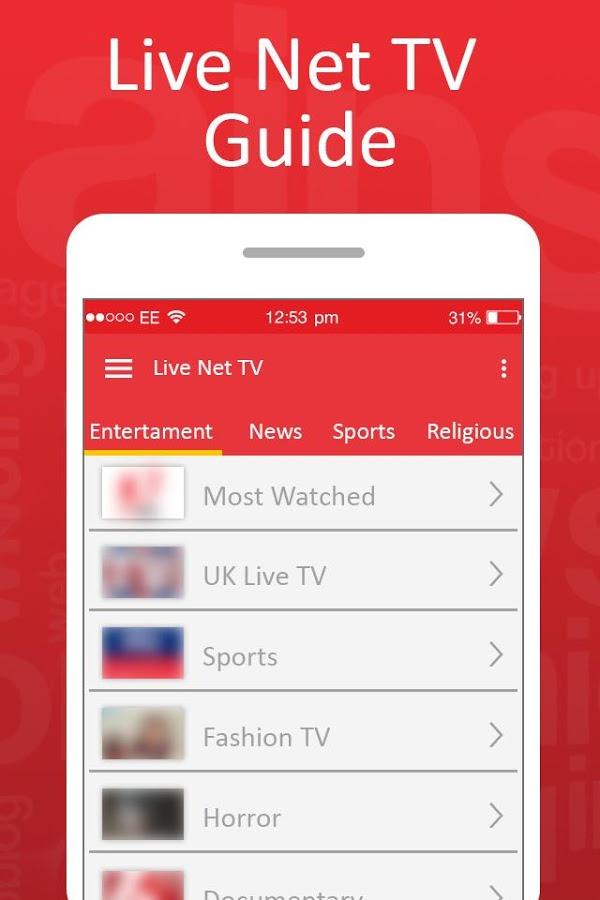 Live Net TV Streaming Guide Capture d'écran 1