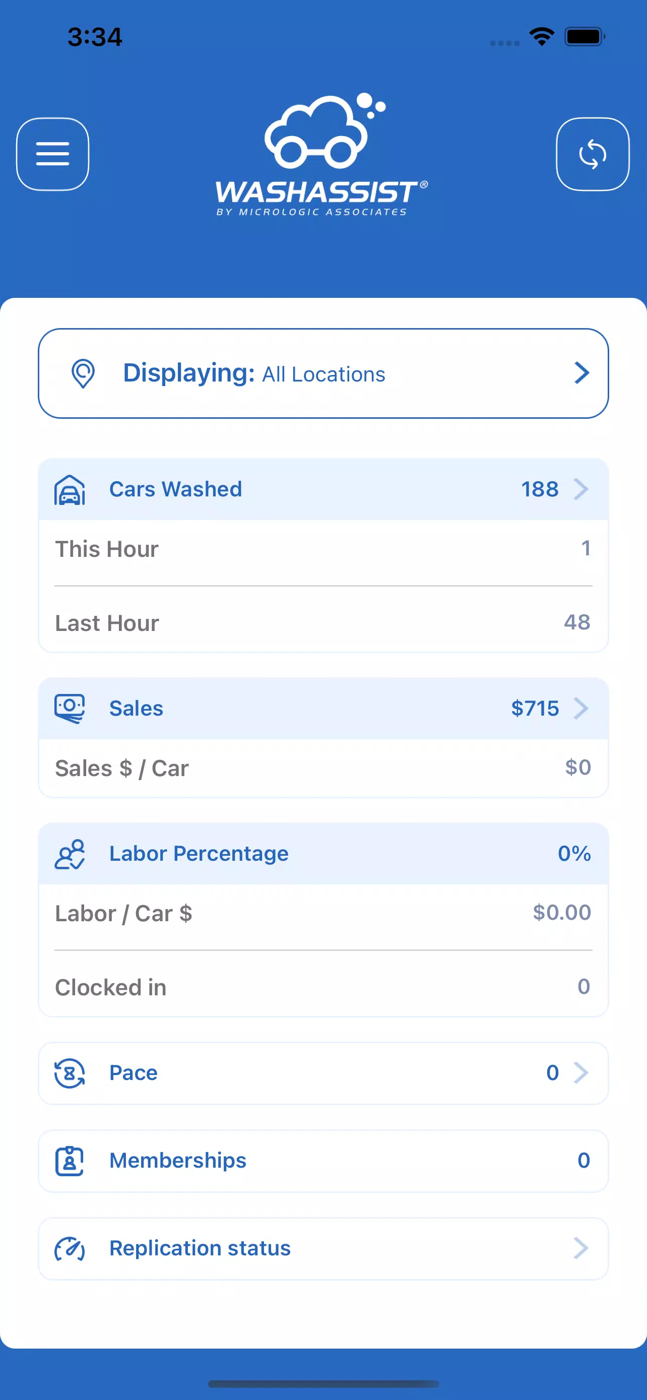WashAssist Dashboard Capture d'écran 1
