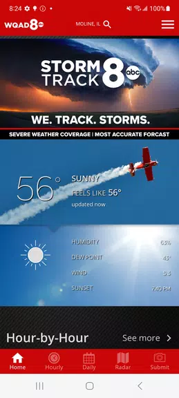 Schermata WQAD Storm Track 8 Weather 0