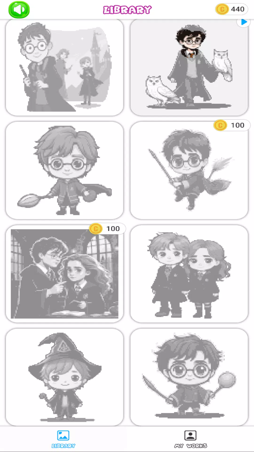 Hogwart Cartoon Pixel Art Captura de pantalla 3